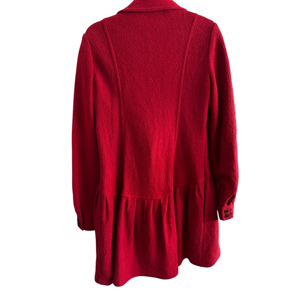 Free People / Scarlet Red Double Breasted Coat / sz 12‎ - Picture 2 of 3